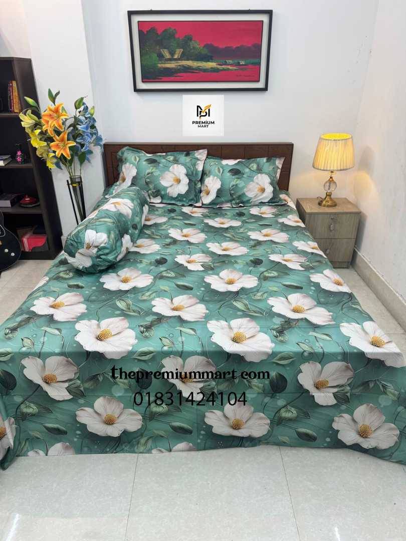 Digital,3D,Printed,Shatin,Cotton,Bedsheet