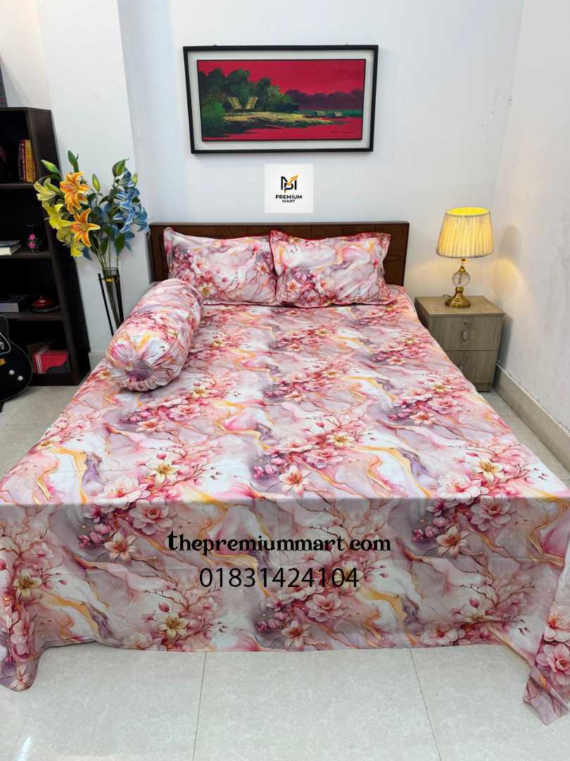 Digital,3D,Printed,Shatin,Cotton,Bedsheet