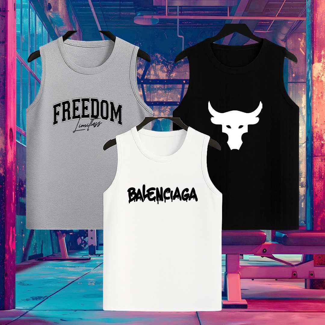 Men's,Summer,Cotton,Sleeveless,Tank,Top,3,Pcs,Combo