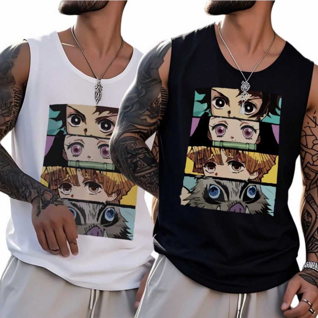 Men's,Summer,Cotton,Sleeveless,Tank,Top,2,Pcs,Combo