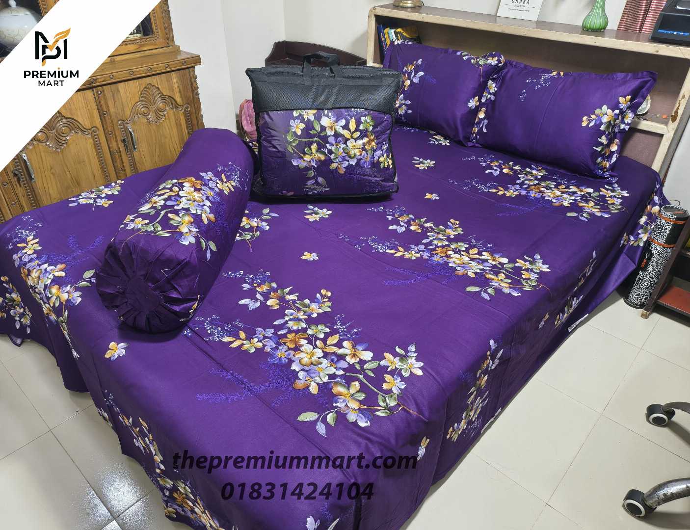 Premium,Quality,Twill,Cotton,Comforter,5,Pcs,Set