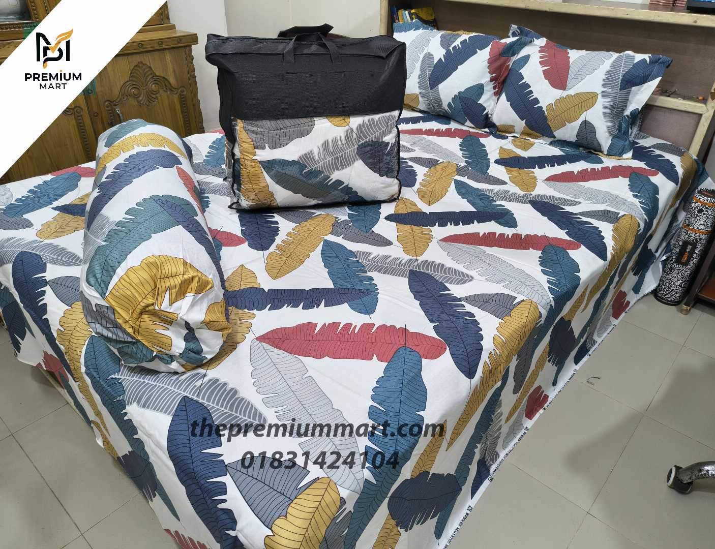 Premium,Quality,Twill,Cotton,Comforter,5,Pcs,Set
