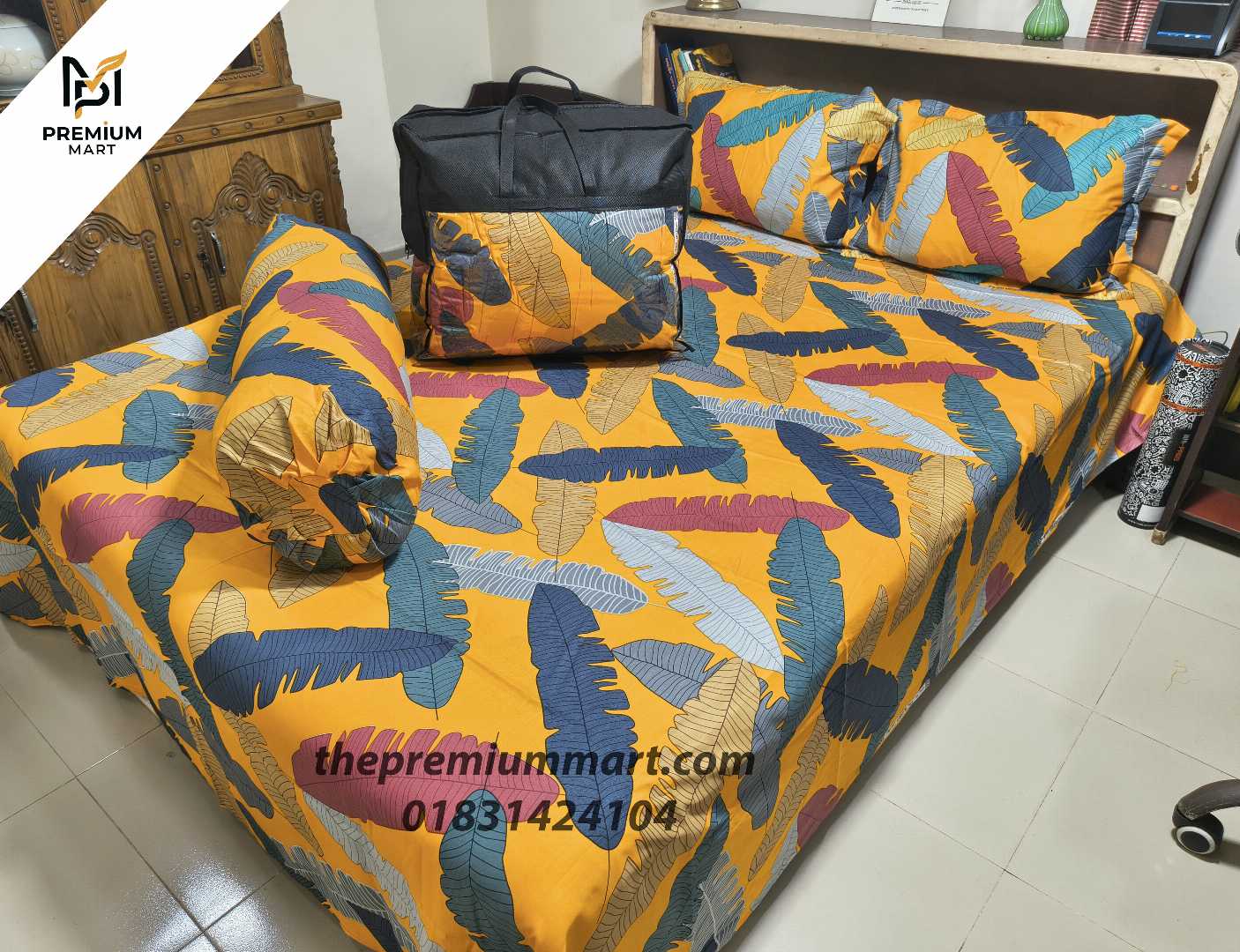 Premium,Quality,Twill,Cotton,Comforter,5,Pcs,Set