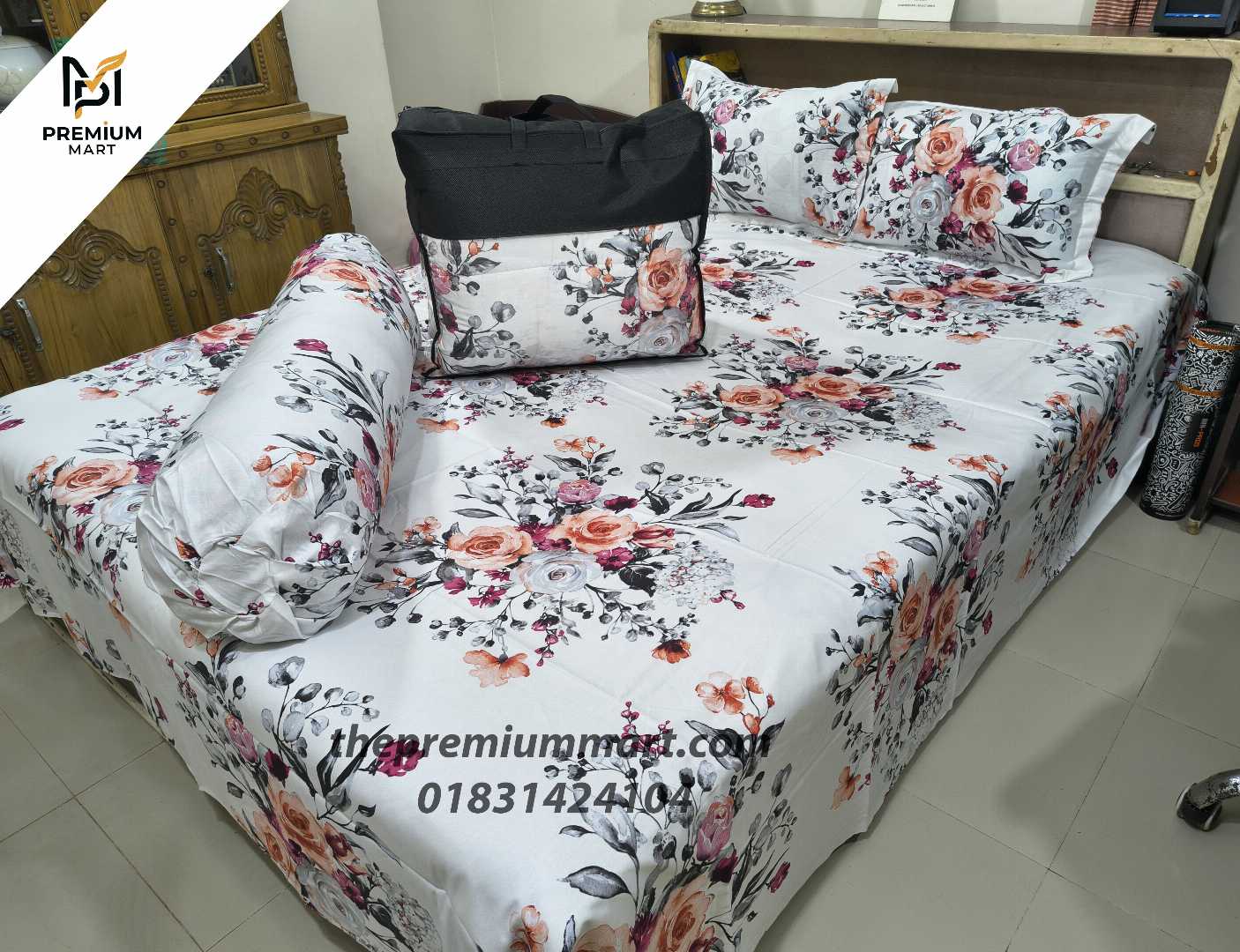 Premium,Quality,Twill,Cotton,Comforter,5,Pcs,Set
