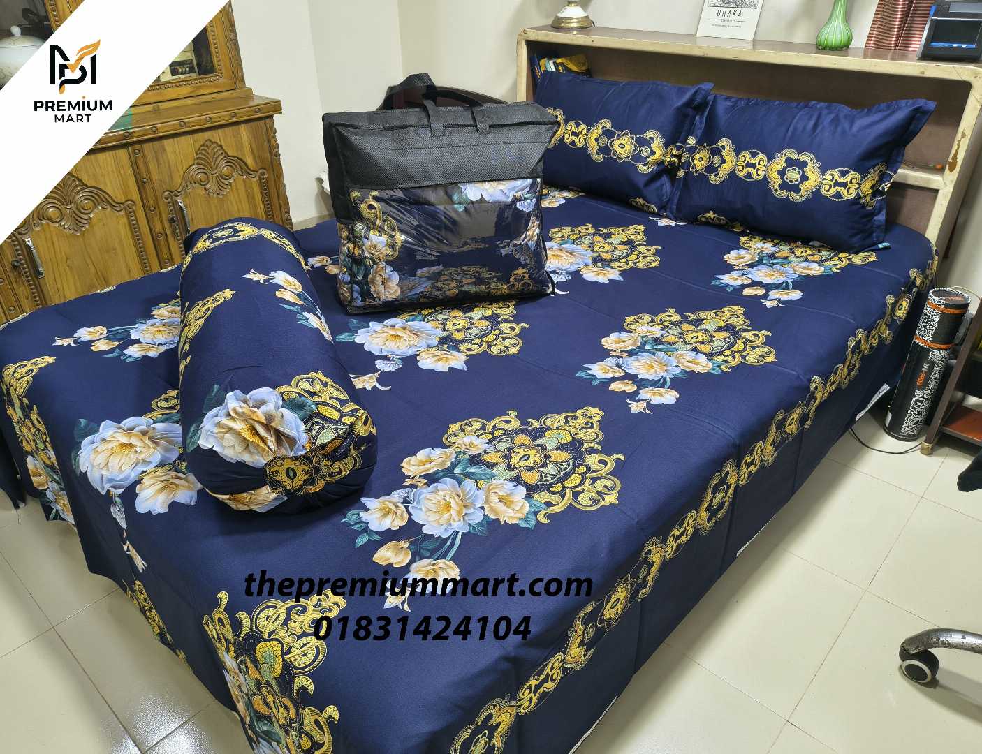 Premium,Quality,Twill,Cotton,Comforter,5,Pcs,Set